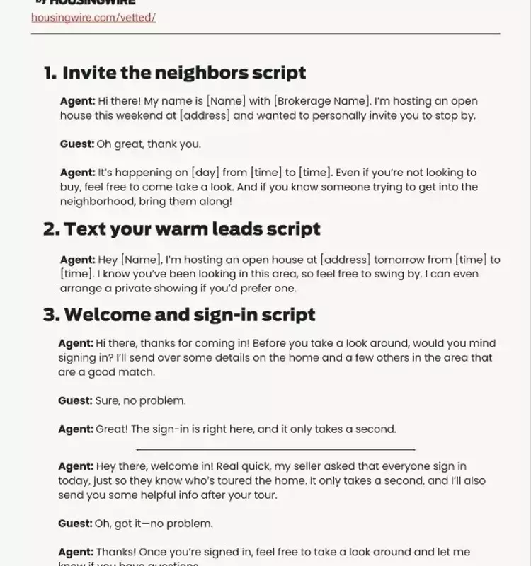 Mastering Open House Conversations: Essential Scripts for Real Estate Agents