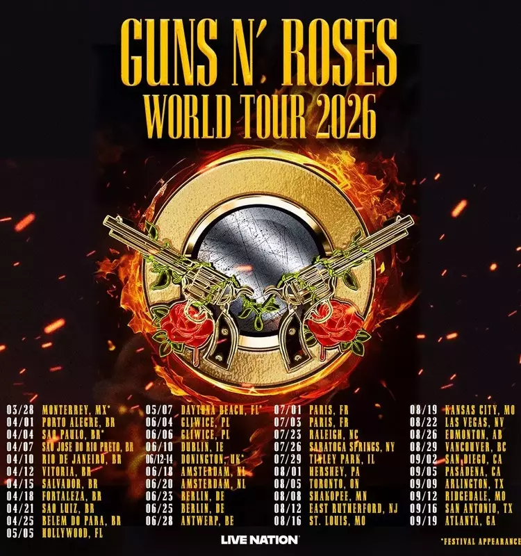 Guns N' Roses Announce Expansive 2026 Global Tour
