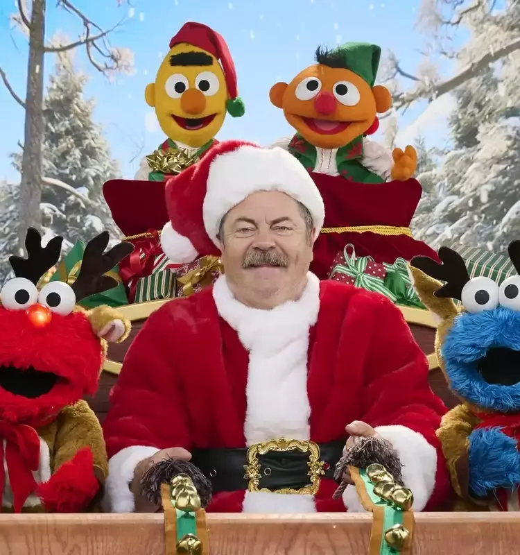 Nick Offerman Joins Sesame Street for New Christmas Song