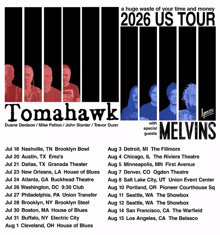 Tomahawk Announces First U.S. Tour in 13 Years, Joined by The Melvins