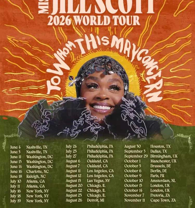 Jill Scott Announces Extensive Global Tour for New Album "To Whom This May Concern"