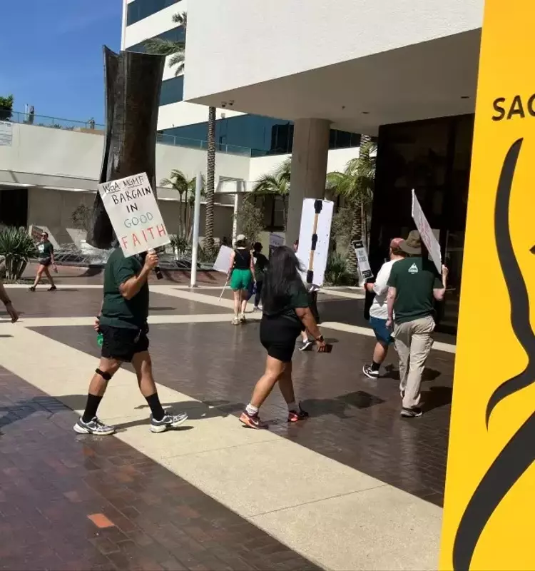 Writers Guild Staff Union Pickets During Studio Negotiations