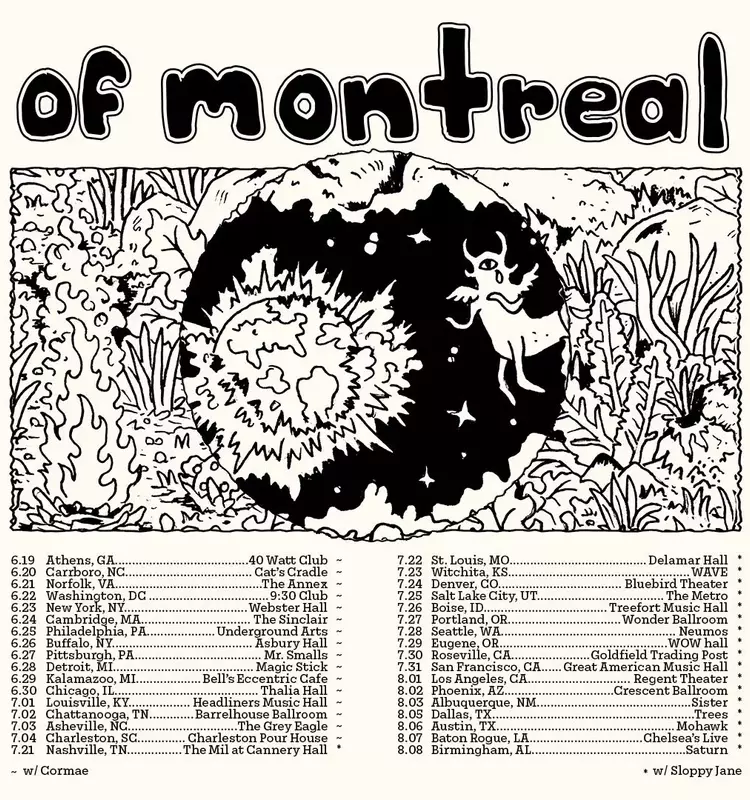 Of Montreal Announces Extensive Summer Tour with Sloppy Jane and Cormae