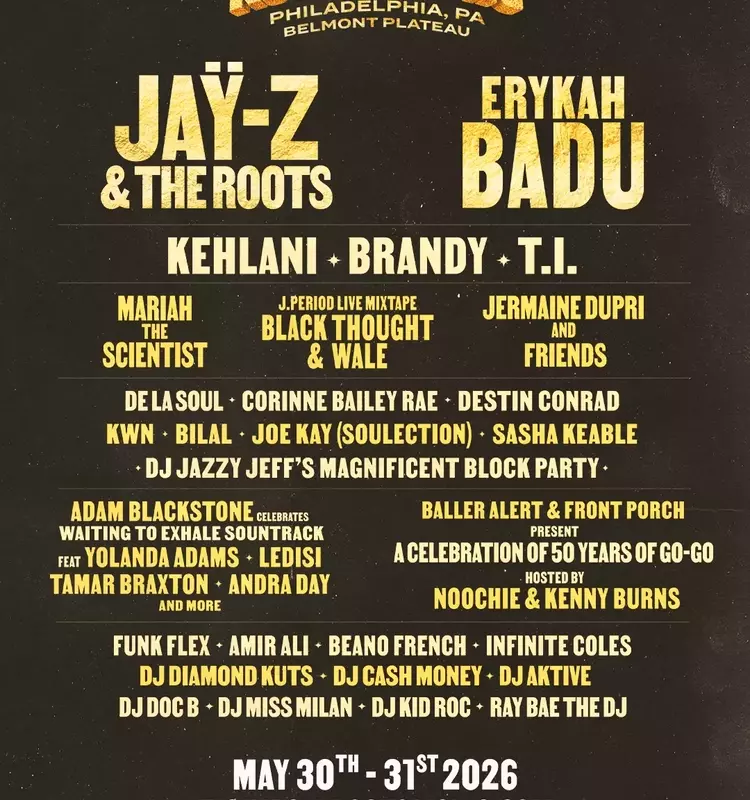 Roots Picnic 2026: Full Lineup Unveiled with Jay-Z, Erykah Badu Headlining