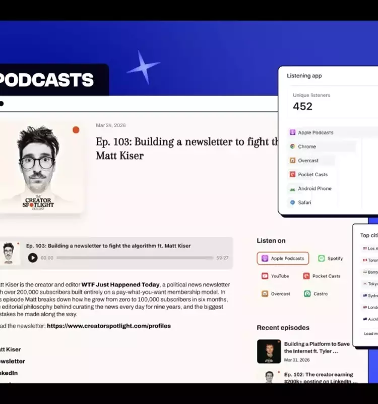 Beehiiv Diversifies with Podcast Hosting and Distribution Launch