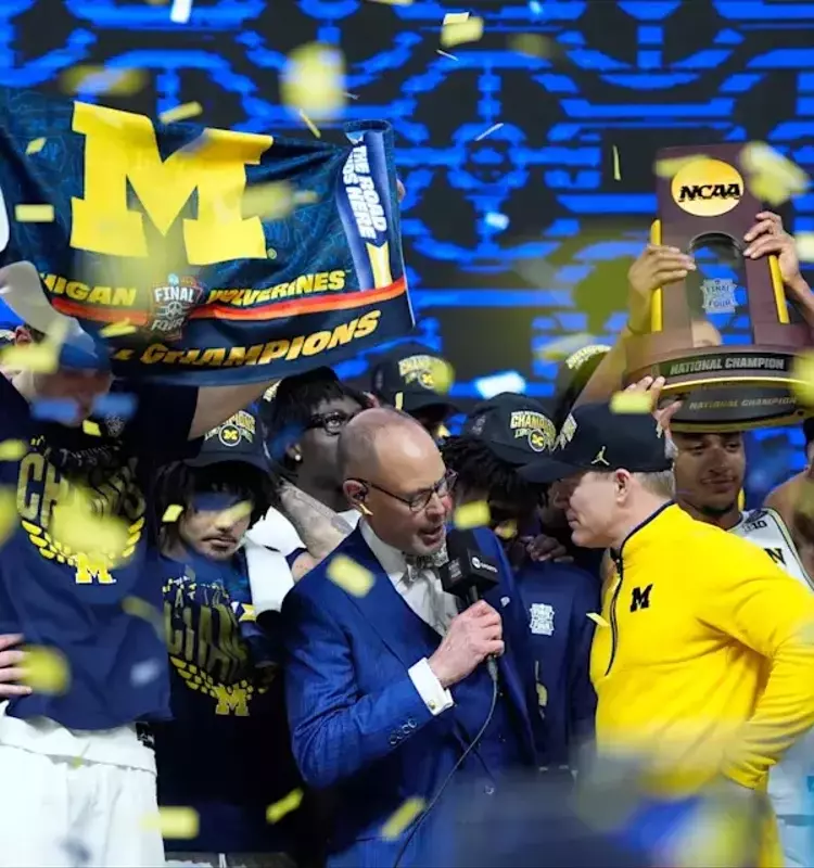 Michigan Wolverines' Championship Team Honored at Pistons Playoff Game