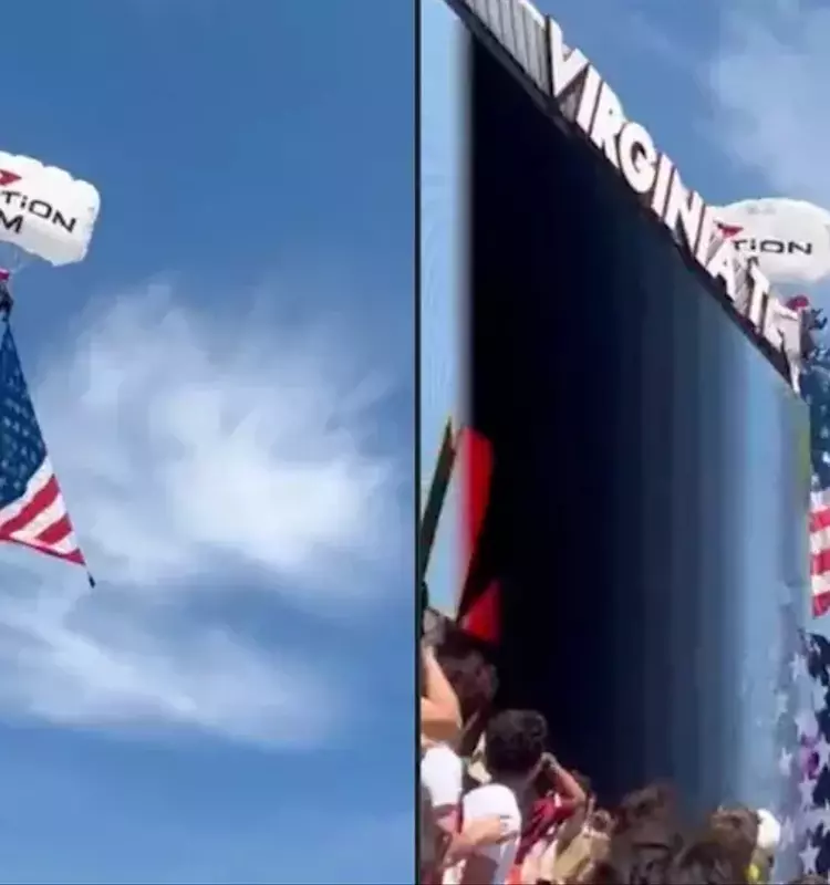 Skydiver's Scoreboard Mishap Halts Virginia Tech Spring Game