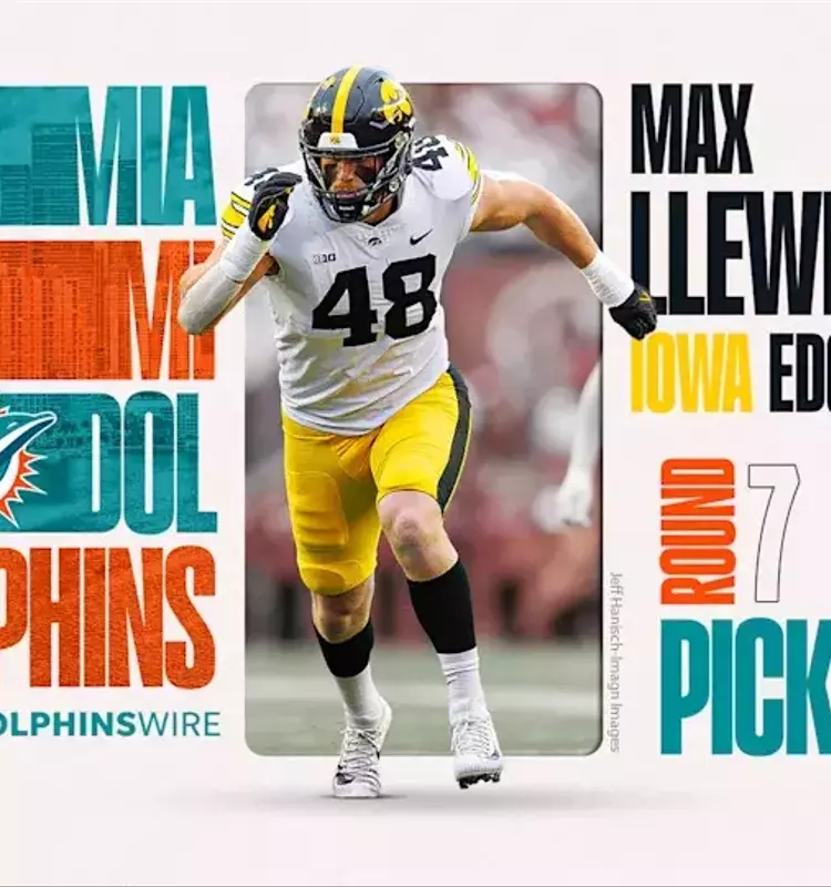 Miami Dolphins Draft Iowa DE Max Llewellyn in Seventh Round